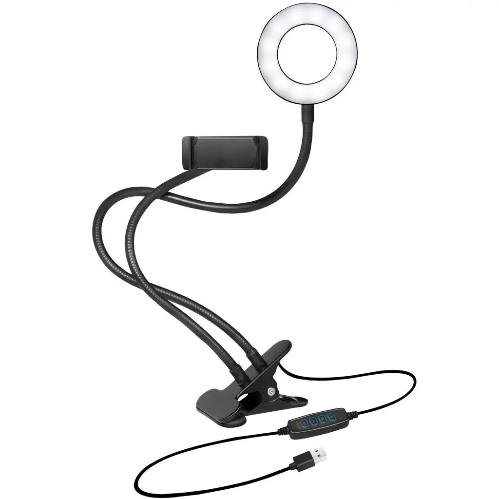 Ring light för smartphone Ø8,5 cm med klämma LogiLink