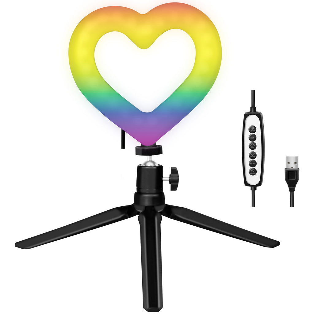 Ring light Hjärtform RGB med bordsstativ LogiLink
