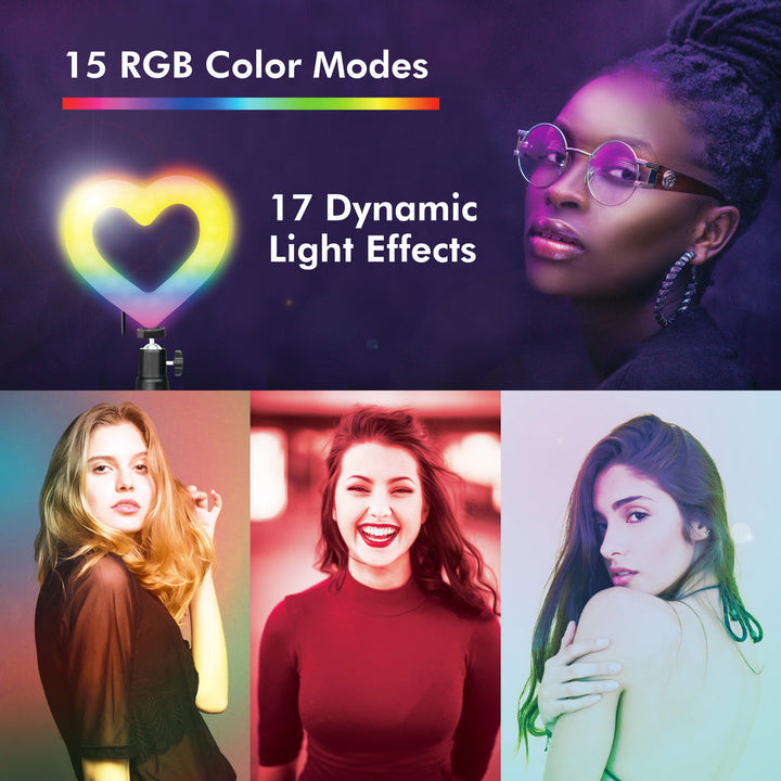 Ring light Hjärtform RGB med bordsstativ LogiLink