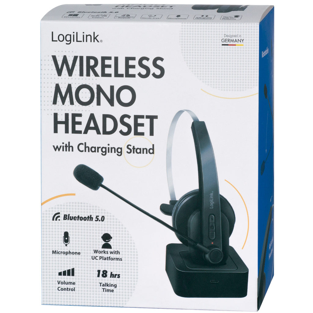 Bluetooth-headset Mono inkl laddställ LogiLink