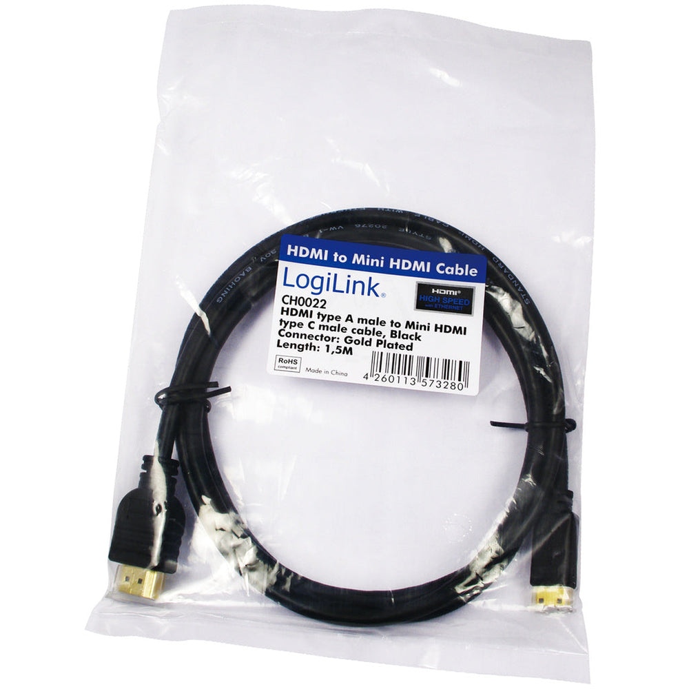 HDMI - Mini-HDMI-kabel 4K 1,5m LogiLink