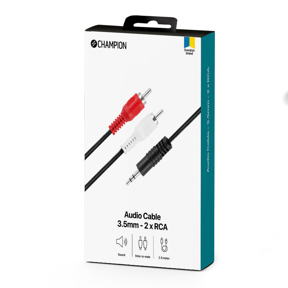 3,5mm - 2 RCA Hane-Hane 2.5m Champion