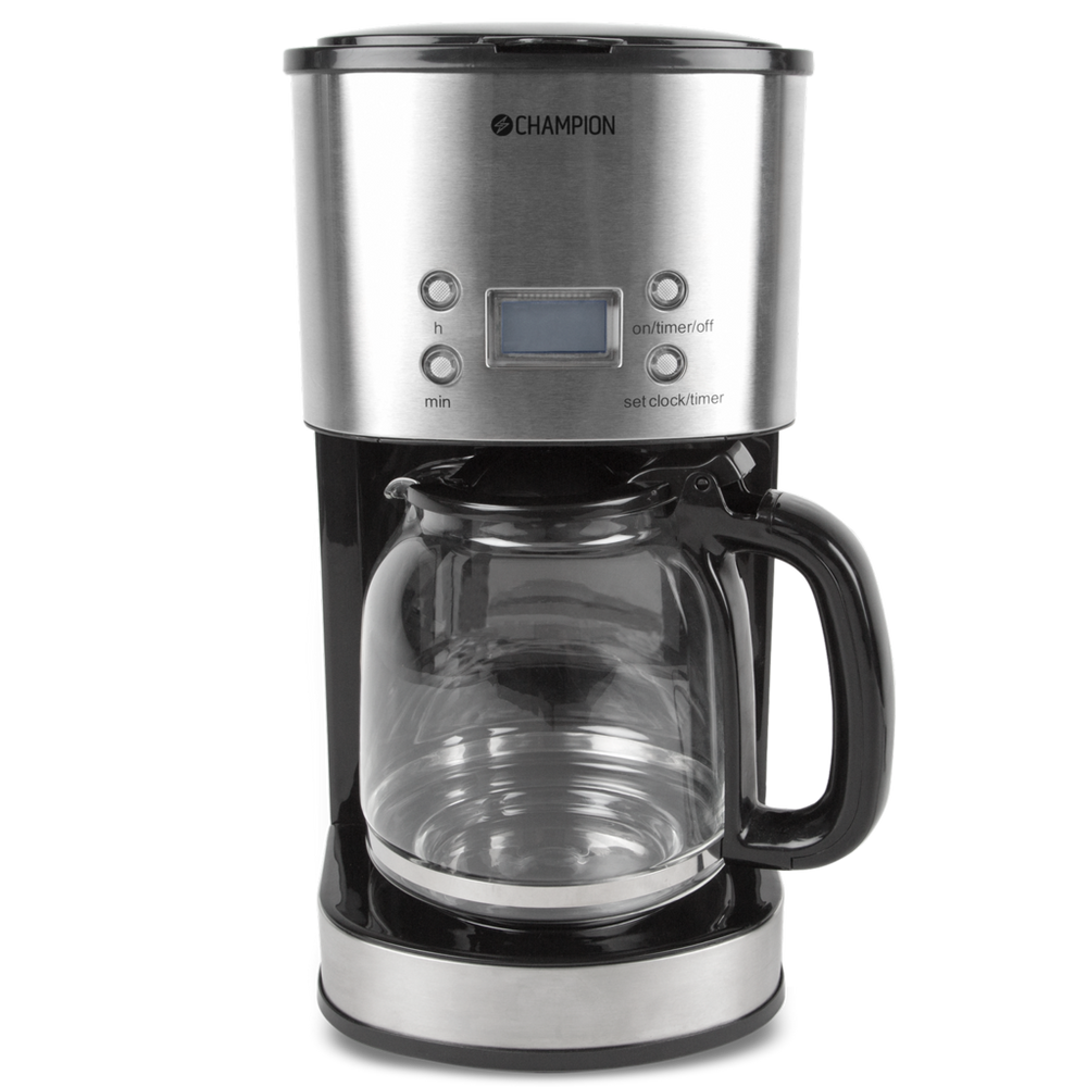 Kaffebryggare Digital 12-koppar/1,5L KB210 Rostfri Champion