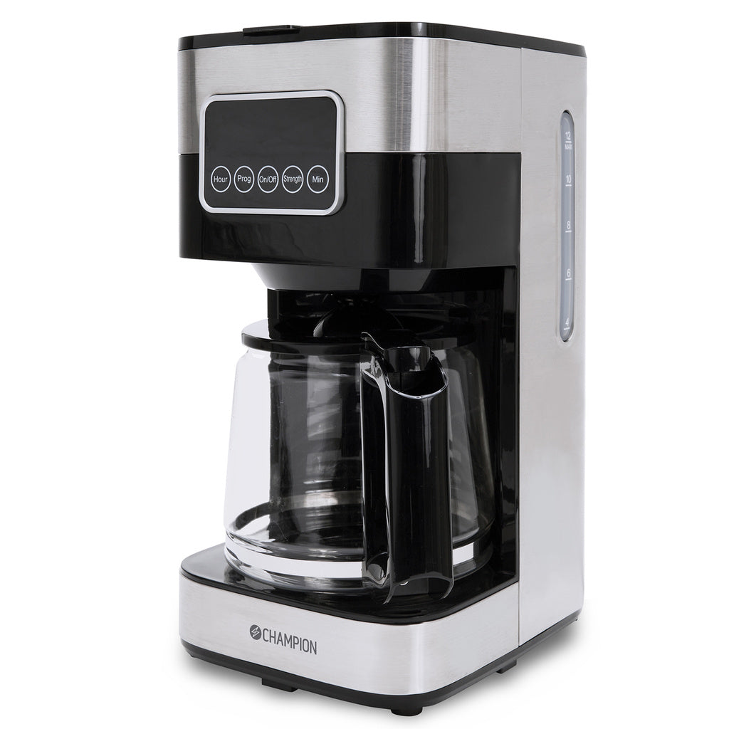 Kaffebryggare Digital 12-koppar/1,5L KB400 Rostfri Champion