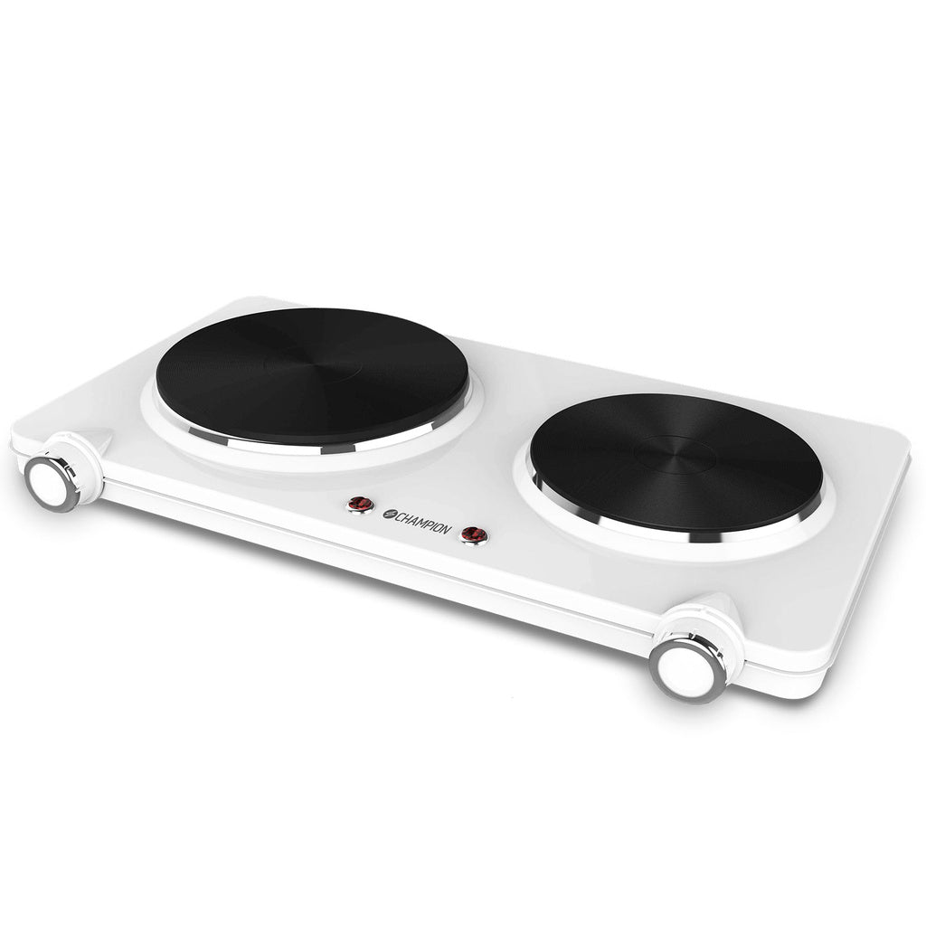 Kokplatta Dubbel 180mm + 150mm 2250W KP210 Vit Champion