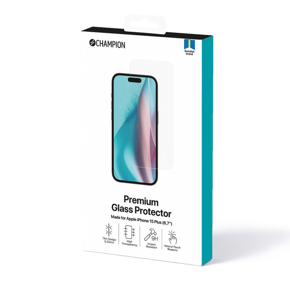 Skärmskydd iPhone 16 Plus / 15 Plus Svart Champion