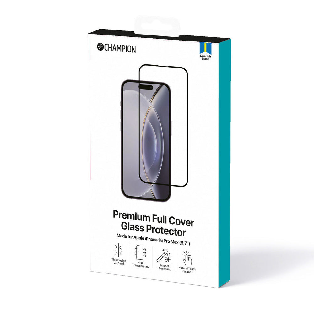 Skärmskydd iPhone 15 Pro max Svart Champion