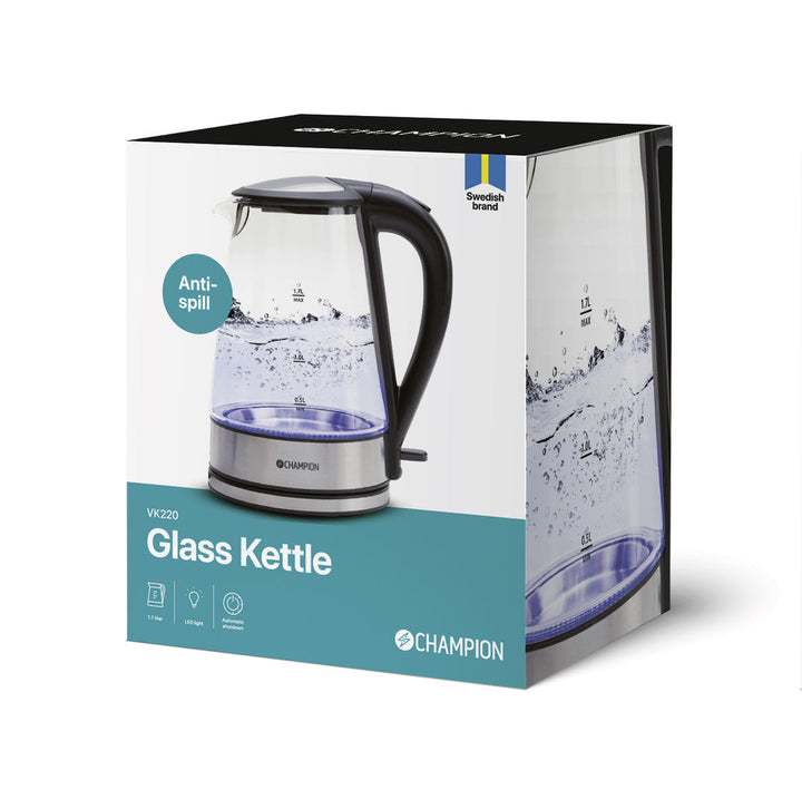 Vattenkokare 1,7L VK220 Glas Champion