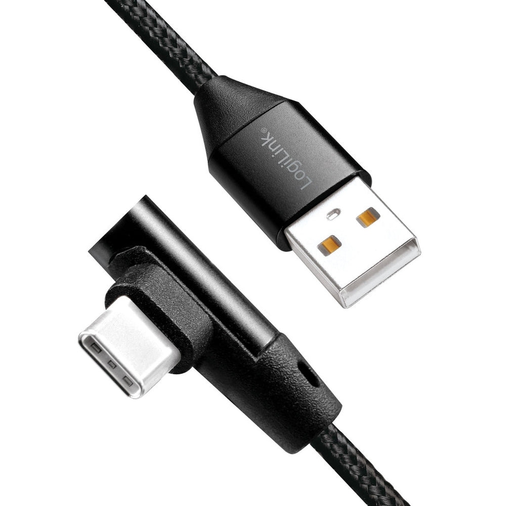 Vinklad USB-C-kabel USB 2.0 Max 3A 1m LogiLink