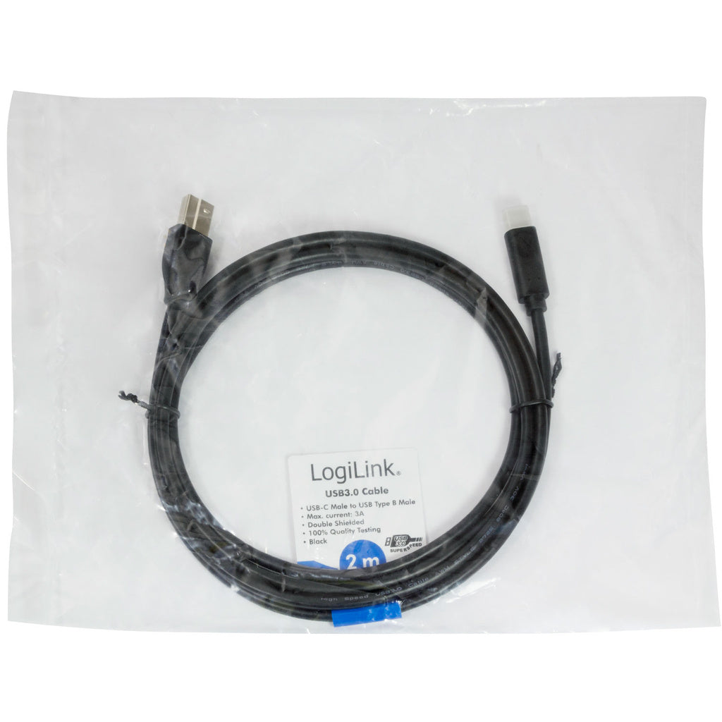 USB3.2 Gen1x1 USB-C - USB-B 3.0 2 meter LogiLink
