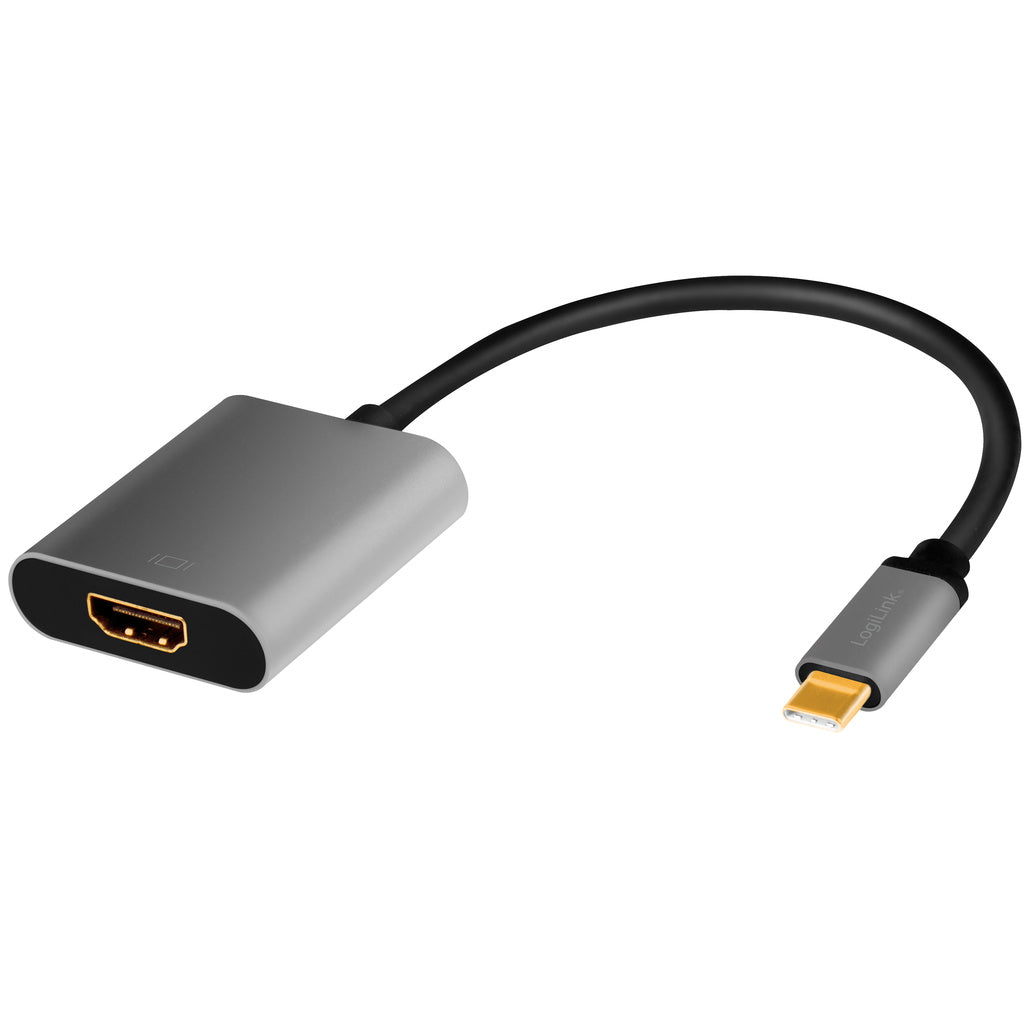 USB-C -> HDMI-adapter 4K/60Hz Aluminium 15cm LogiLink
