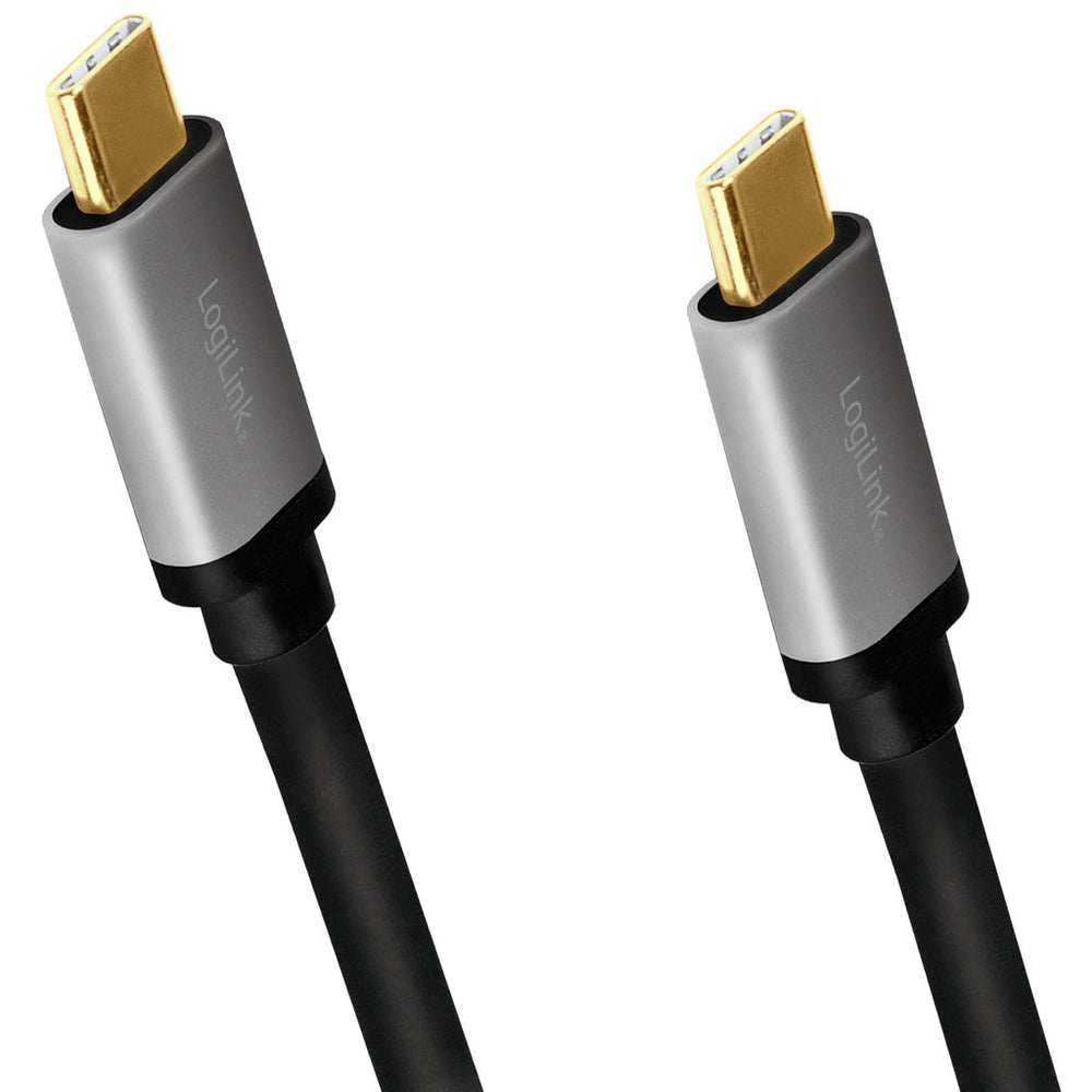 USB-C-kabel USB 3.2 Gen2 PD 3.0 100W 10Gbps 4K/60Hz Alu 1m LogiLink