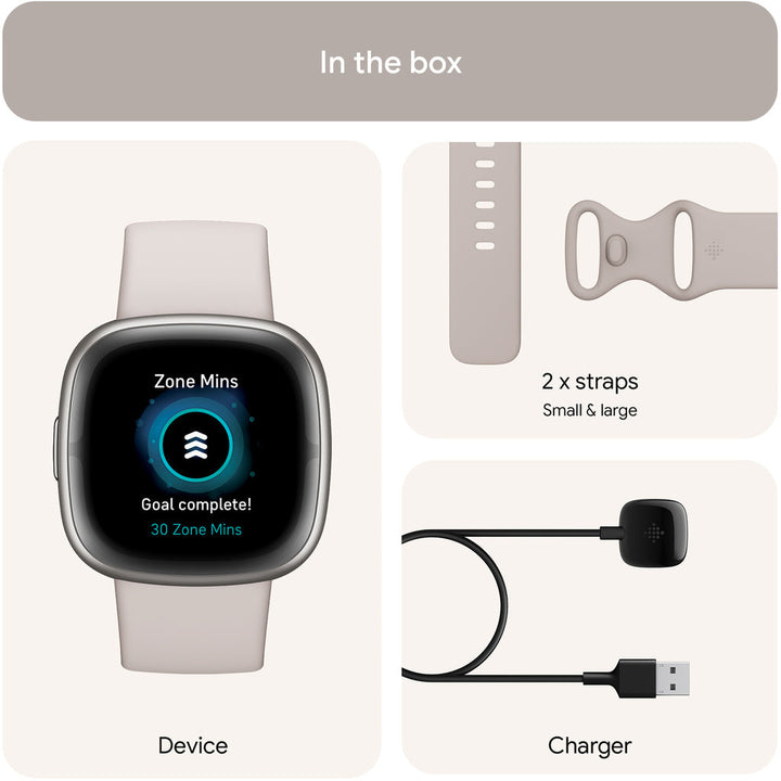 Sense 2, Lunar White/Platinum Fitbit