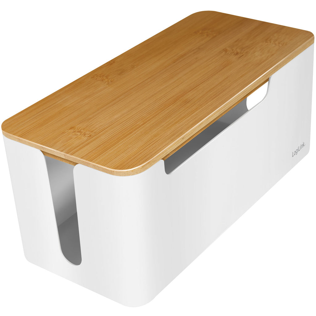Cable box - Kabelgömma m bambulock 32x14x13cm LogiLink