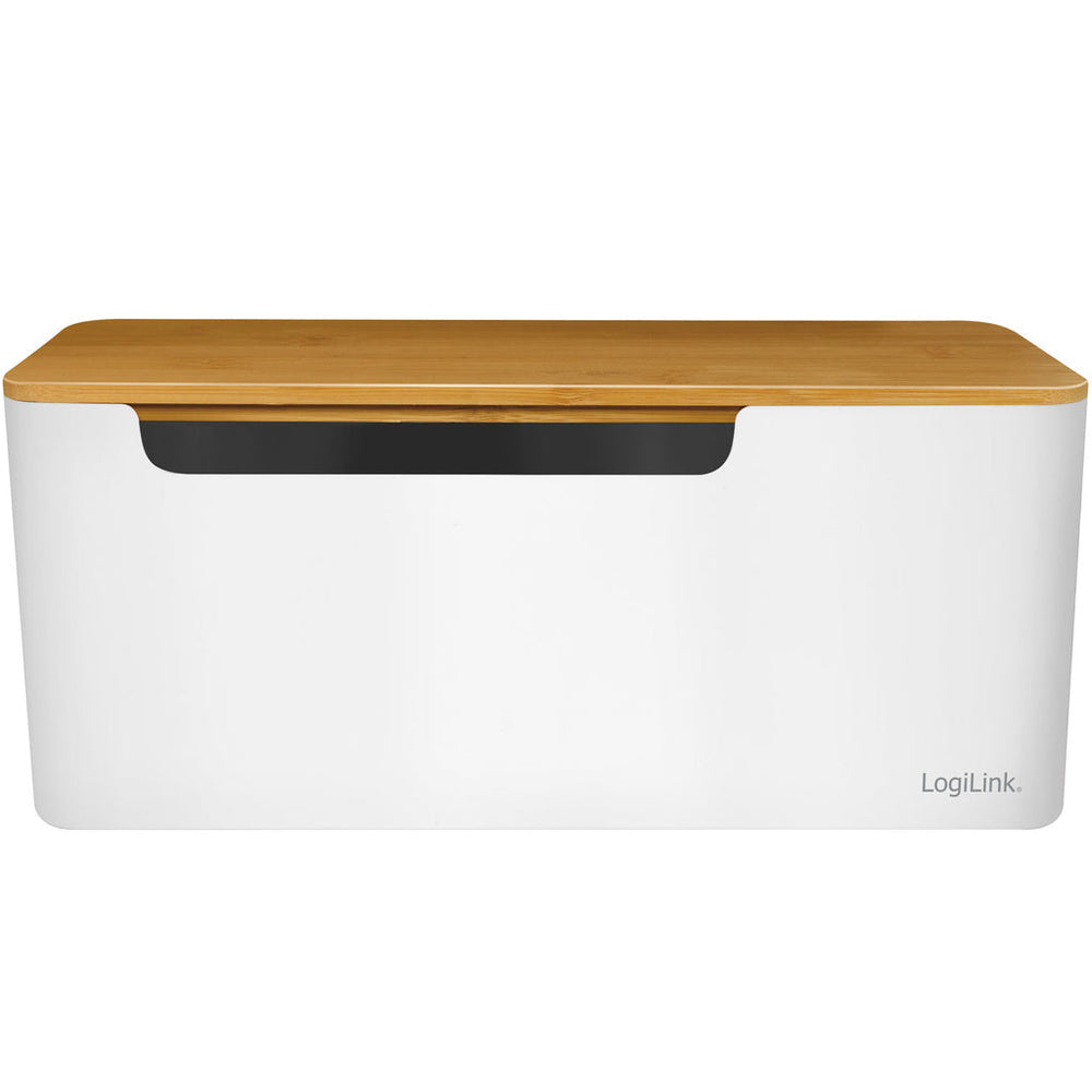 Cable box - Kabelgömma m bambulock 32x14x13cm LogiLink