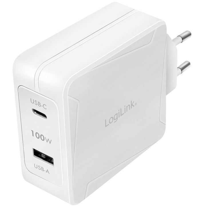 USB-laddare 1 x USB-C PD 1 x USB-A 100W GaN LogiLink