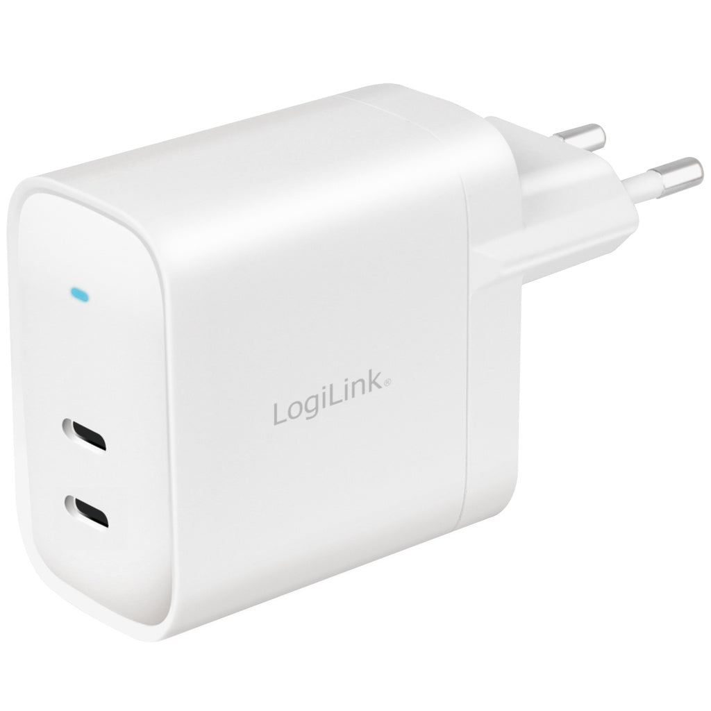 USB-laddare 2 x USB-C PD 40W GaN LogiLink
