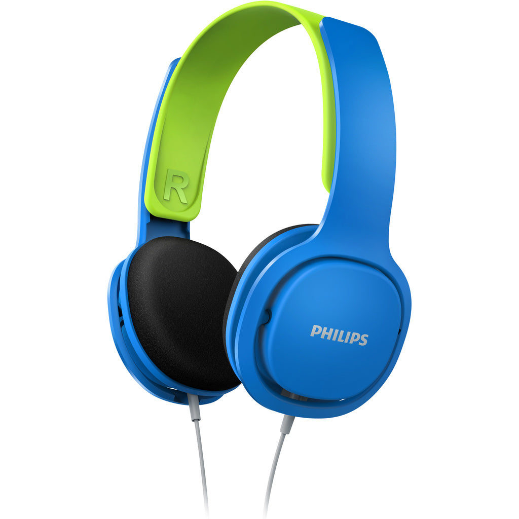 Hörlur för barn. Begr. maxvolym. Sladd. Blå Philips
