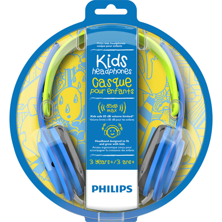 Hörlur för barn. Begr. maxvolym. Sladd. Blå Philips