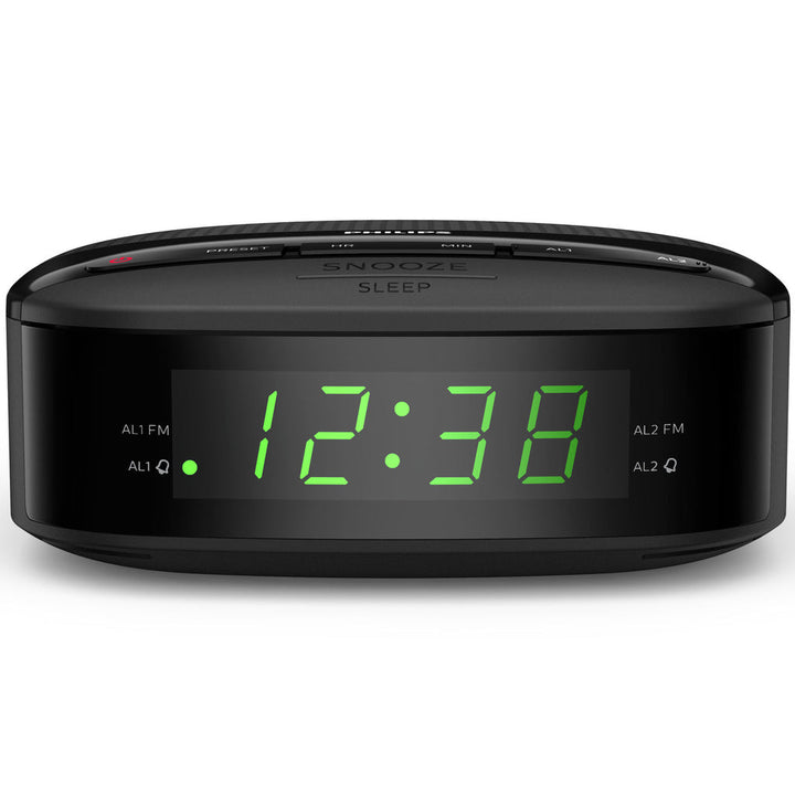 Digital FM-klockradio Tio snabbval Två alarm Philips