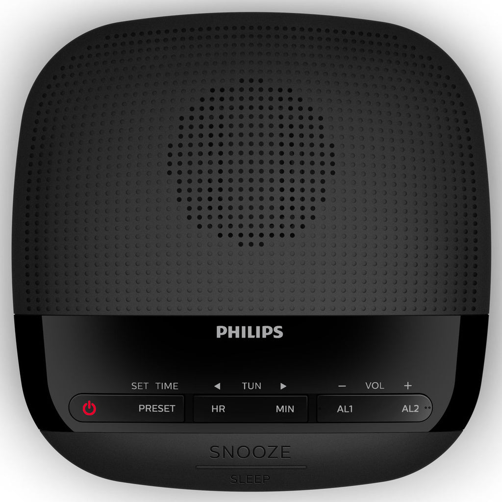 Digital FM-klockradio Tio snabbval Två alarm Philips