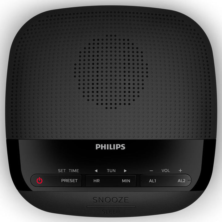 Digital FM-klockradio Tio snabbval Två alarm Philips