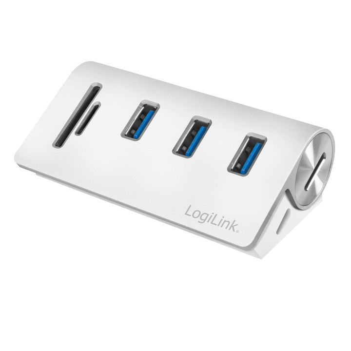USB3.0 3-port hub + minneskortsläsare LogiLink