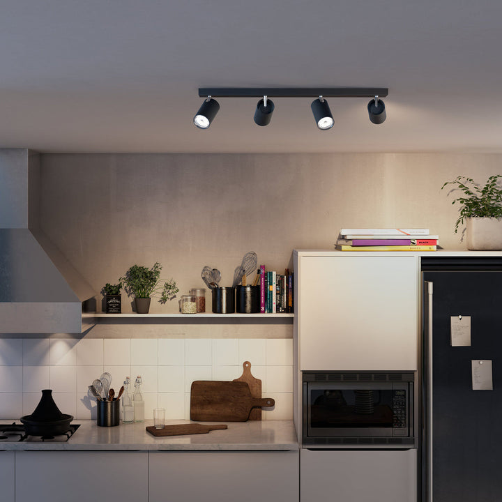 myLiving Kosipo 4 Spot Svart Philips